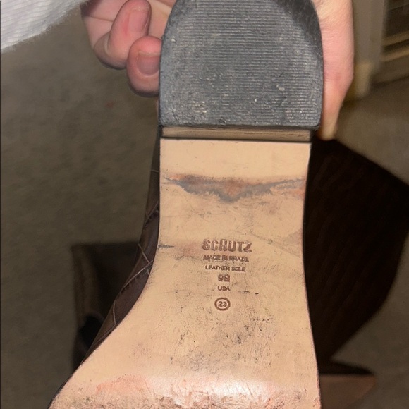 Schutz Brown Crocodile Pattern Women's Boots size 9 - Picture 6 of 8